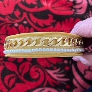 Gold Headband With Gold Chain and Pearls NWOT